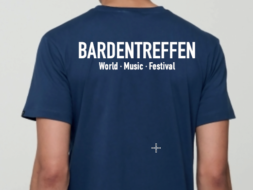 Blaues T-Shirt von hinten mit der Aufschrift Bardentreffen World Music Festival