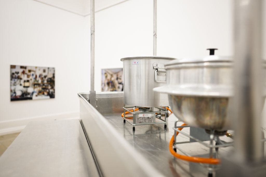 Detail einer mobilen Kochstelle